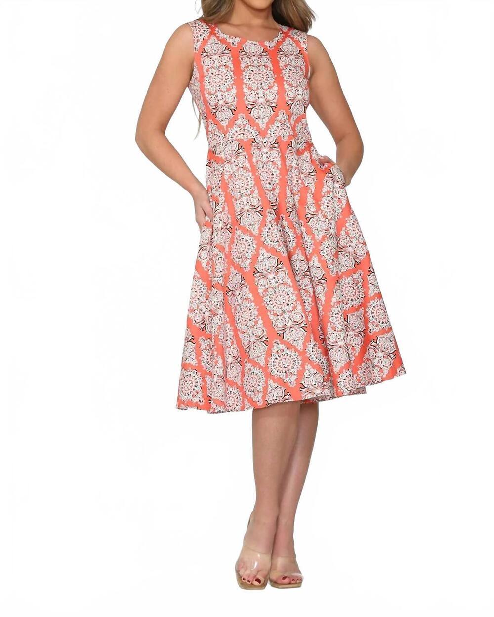 NEW ORCHID BLOOM deco midi dress in pink